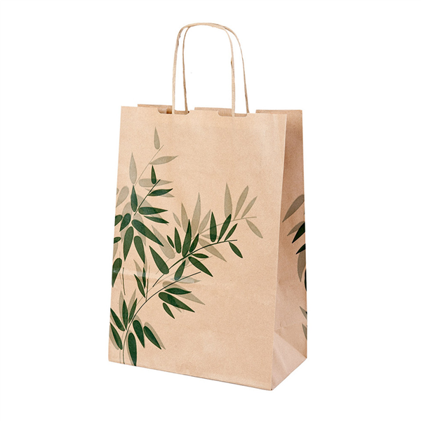 SAC SOS AVEC POIGNÉES "FEEL GREEN"  80 G/M2 20+10x29 CM MARRON KRAFT (250 UNITÉ)