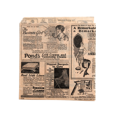 PAPIER INGRAISSABLES OUVERT 2 CÔTÉS FAST FOOD PFAS FREE "TIMES" 38 G/M2 17x18 CM NATUREL PARCH.INGRAISSABLE (1000 UNITÉ)