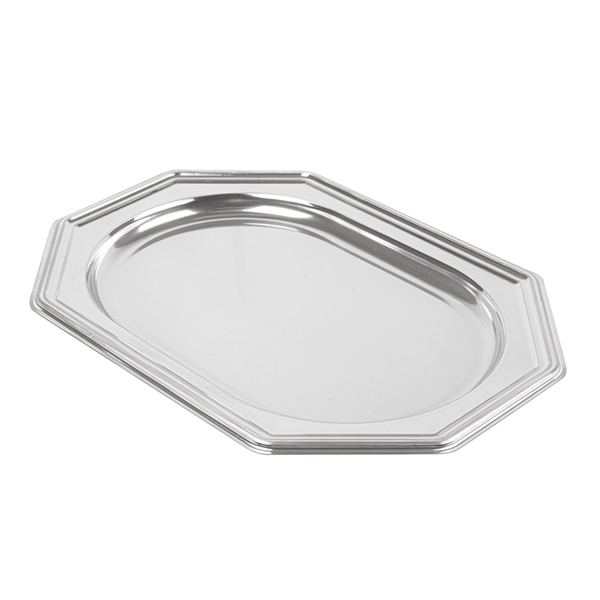 PLATEAUX DE LUXE OCTOGONAUX  34,5x24,5 CM ARGENTE PET (5 UNITÉ) - Garcia de Pou