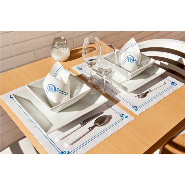 SETS DE TABLE BLEU CIEL " CÉLESTE "MAXIM" 48 G/M2 31x43 CM BLANC CELLULOSE (2000 UNITÉ) - Garcia de Pou