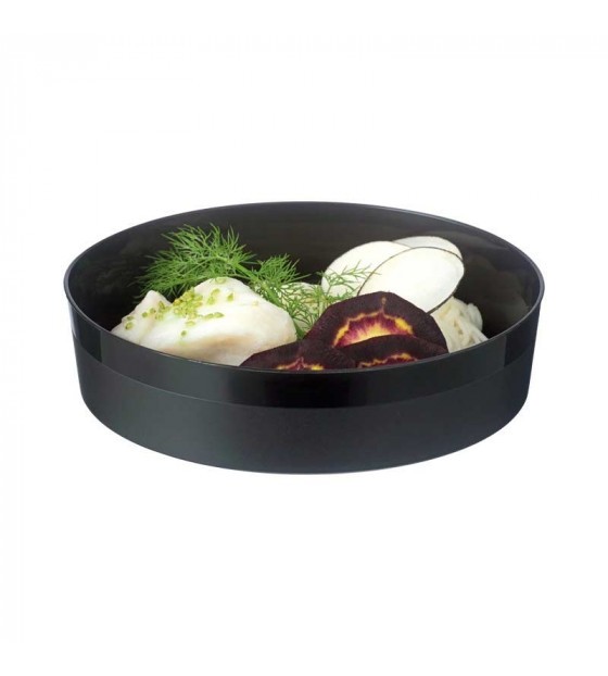 Assiette réutilisable noir 700ml -Ø 17CM