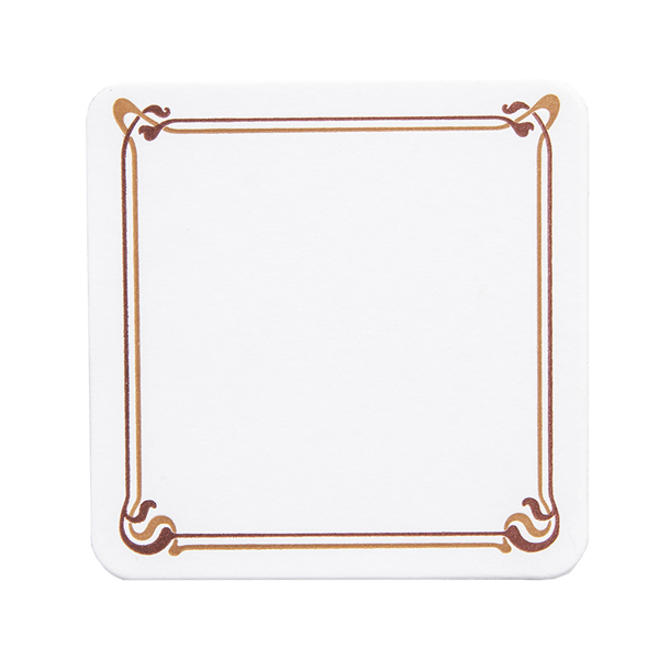 DESSOUS DE VERRE MARRON/OCRE "MAXIM" 210 G/M2 8,5x8,5 CM BLANC CARTON (6000 UNITÉ) - Garcia de Pou