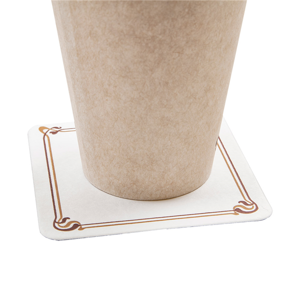 DESSOUS DE VERRE MARRON/OCRE "MAXIM" 210 G/M2 8,5x8,5 CM BLANC CARTON (6000 UNITÉ) - Garcia de Pou