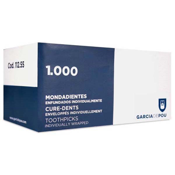 CURE-DENTS ENVELOPPÉS INDIVIDUELLEMENT  6,5 CM NATUREL BOIS (1000 UNITÉ) - Garcia de Pou