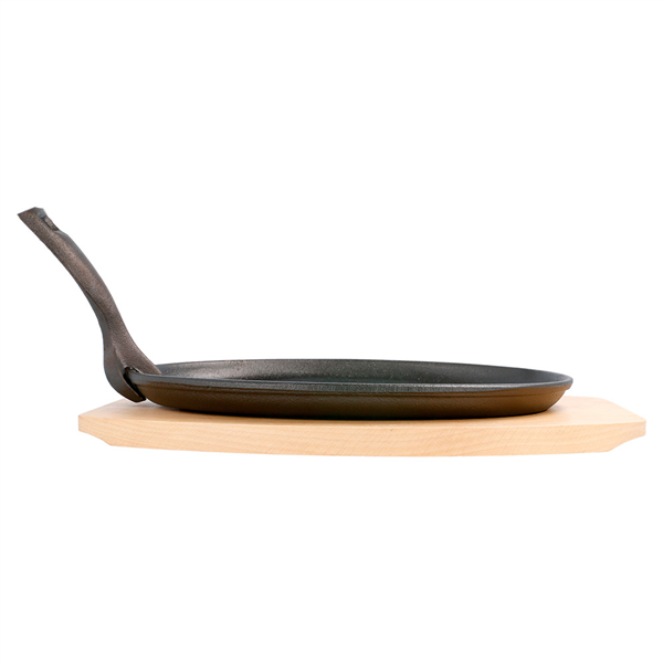 ASSIETTE CHAMPÊTRE OVALE + SUPPORT EN BOIS  27x18x2 CM NOIR FER (8 UNITÉ) - Garcia de Pou