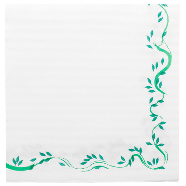 SERVIETTES ECOLABEL "DOUBLE POINT - FLORALIA" 18 G/M2 40x40 CM BLANC OUATE (1200 UNITÉ) - Garcia de Pou