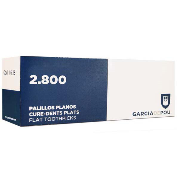 CURE-DENTS PLATS  6,5 CM NATUREL BOIS (2800 UNITÉ) - Garcia de Pou