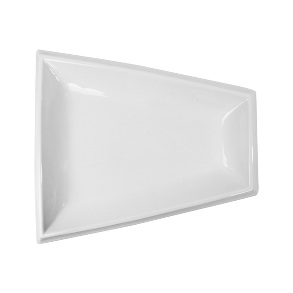 ASSIETTE TRAPEZOIDALE  43x39x4 CM BLANC PORCELAINE (6 UNITÉ) - Garcia de Pou