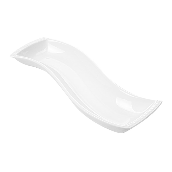 PLATEAUX FORME "S"  30,5 CM BLANC PORCELAINE (6 UNITÉ) - Garcia de Pou