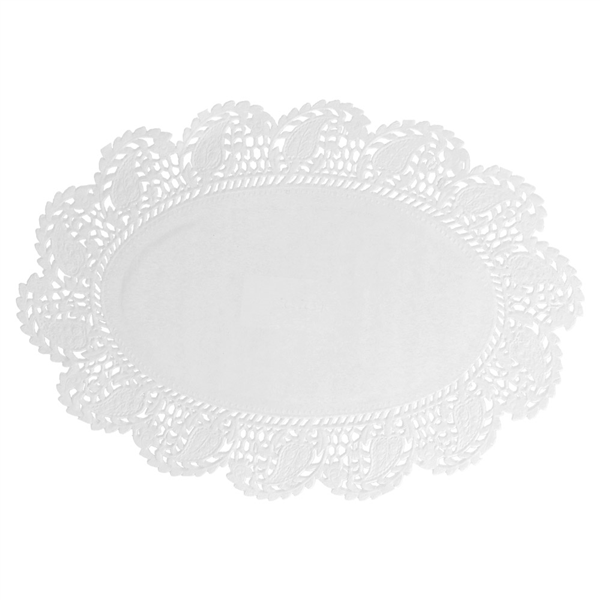 DENTELLE OVALE AJOURÉE  53 G/M2 22x16 CM BLANC PAPIER (250 UNITÉ) - Garcia de Pou