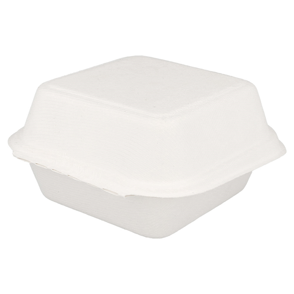 COQUILLES HAMBURGER "BIONIC" 450 ML 15,2x15x8,4 CM BLANC BAGASSE (600 UNITÉ) - Garcia de Pou