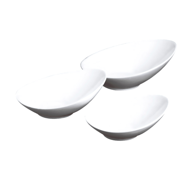 BOLS ALLONGÉS 1000 ML 29x25x12 CM BLANC PORCELAINE (2 UNITÉ) - Garcia de Pou