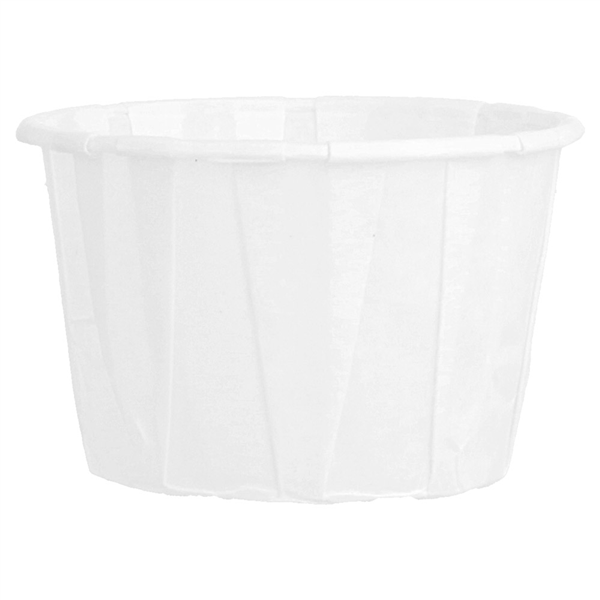 POTS TRAITEUR PLISSÉ 60 ML (2 oz) 80 G/M2 Ø5,5/3,9x3,5 CM BLANC PARCH.INGRAISSABLE (250 UNITÉ) - Garcia de Pou