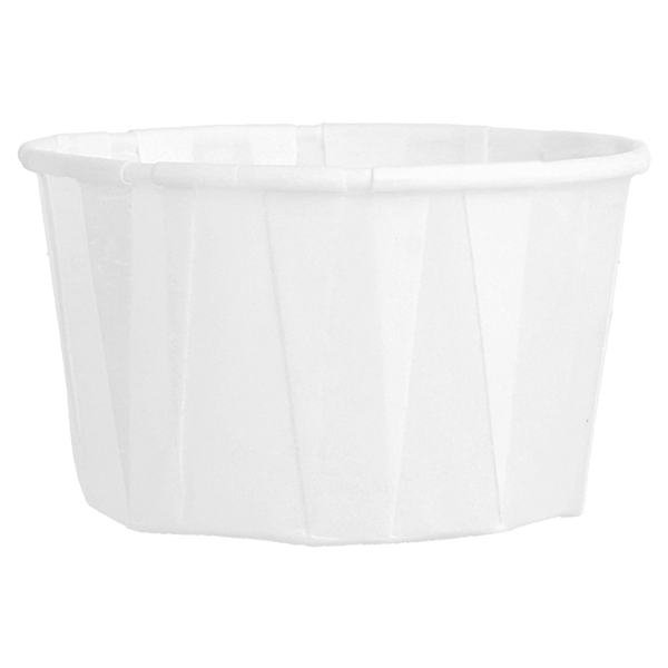 POTS TRAITEUR PLISSÉ 90 ML (3 oz) 80 G/M2 Ø6,5x3,8 CM BLANC PARCH.INGRAISSABLE (250 UNITÉ) - Garcia de Pou