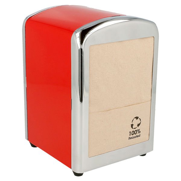 DISTRIBUTEUR SERVIETTES MINI SERVIS  10,5x9,7x14 CM ROUGE INOX (12 UNITÉ) - Garcia de Pou