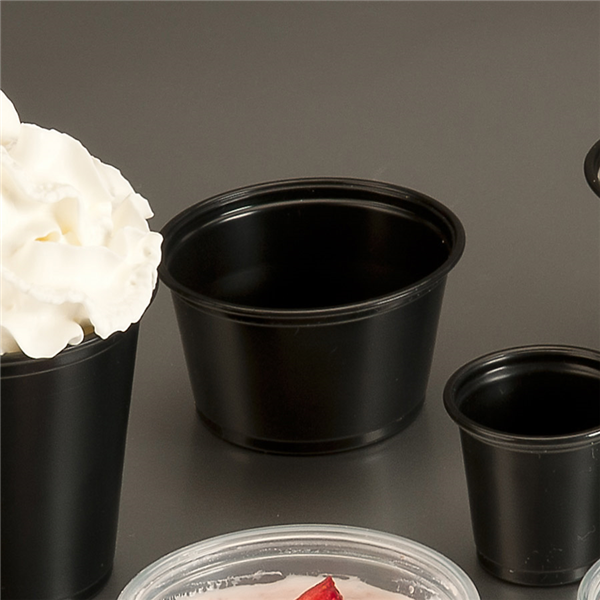 PETITS POTS MICRO-ONDABLES 60 ML Ø6,2x3,2 CM NOIR PP (2500 UNITÉ) - Garcia de Pou