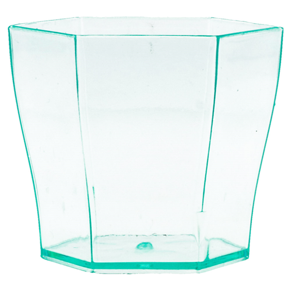 MINI RÉCIPIENTS RÉUTILISABLES HEXAGONAL 60 ML 4,7x4,6 CM VERT D"EAU PS (864 UNITÉ) - Garcia de Pou