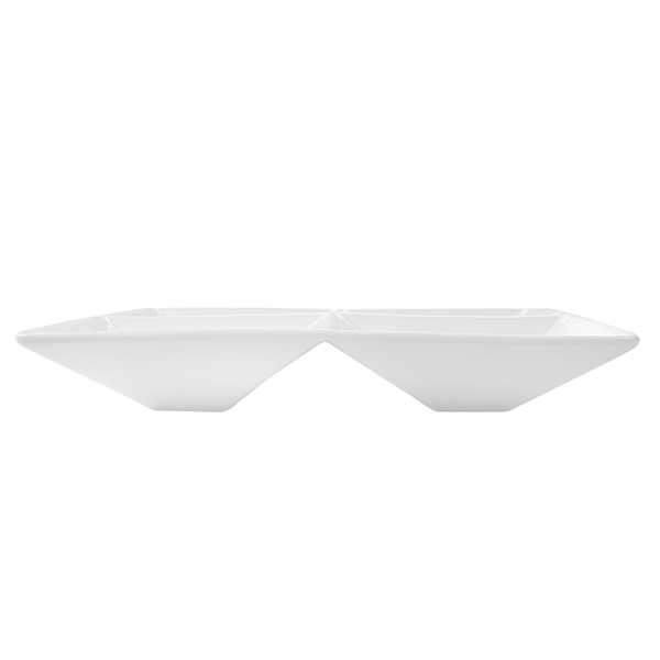 ASSIETTES CARRÉES 4 COMPARTIMENTS  24x24 CM BLANC PORCELAINE (12 UNITÉ) - Garcia de Pou