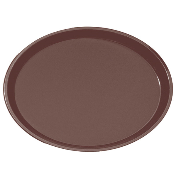 PLATEAU ANTI-DÉRAPANT OVALE  67x55,5 CM MARRON PP (1 UNITÉ) - Garcia de Pou