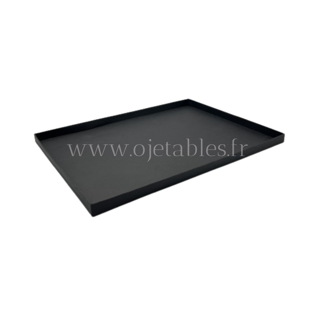 Plateau Repas Lux ravier 3 QUARTZ noir "SF" (a bords droits)