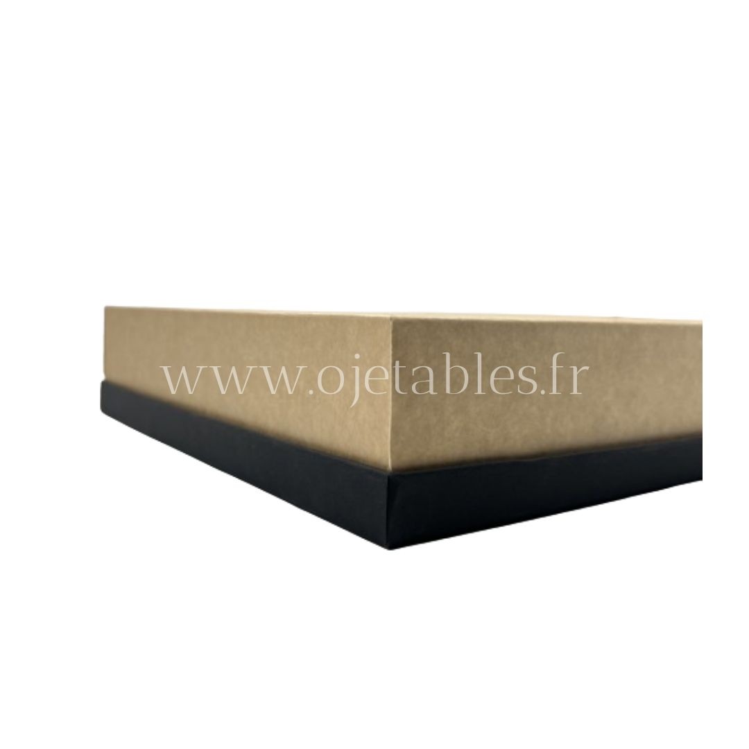 KIT PLATEAU CARTON NOIR ATLAS LUX RIGIDE 37x25 avec couvercle