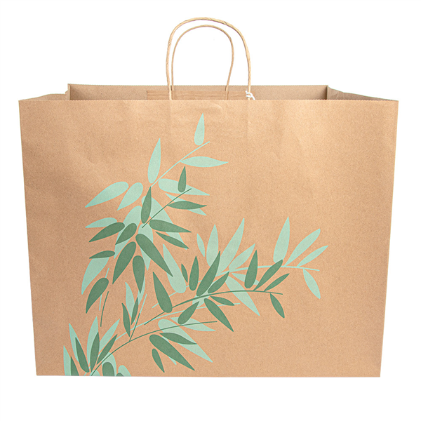 SACS SOS TRAITEUR "FEEL GREEN" 110 G/M2 43+33x33 CM NATUREL KRAFT (100 UNITÉ) - Garcia de Pou