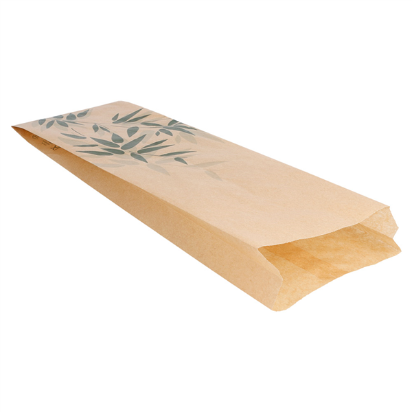 SACS BAGUETTTE GARNI "FEEL GREEN" 34 G/M2 12+4x35 CM NATUREL PARCH.INGRAISSABLE (500 UNITÉ) - Garcia de Pou