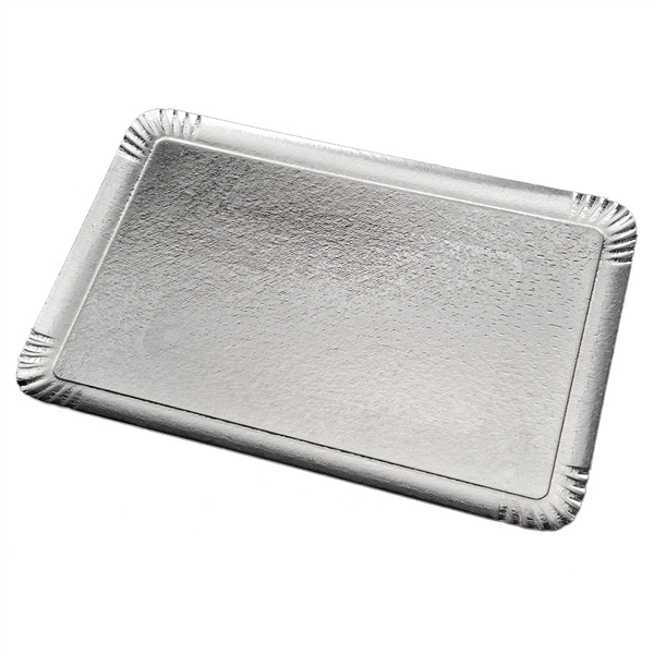 PLATEAUX TRAITEUR DEUX FACES  1100 G/M2 32x42 CM ARGENT/OR CARTON (100 UNITÉ) - Garcia de Pou