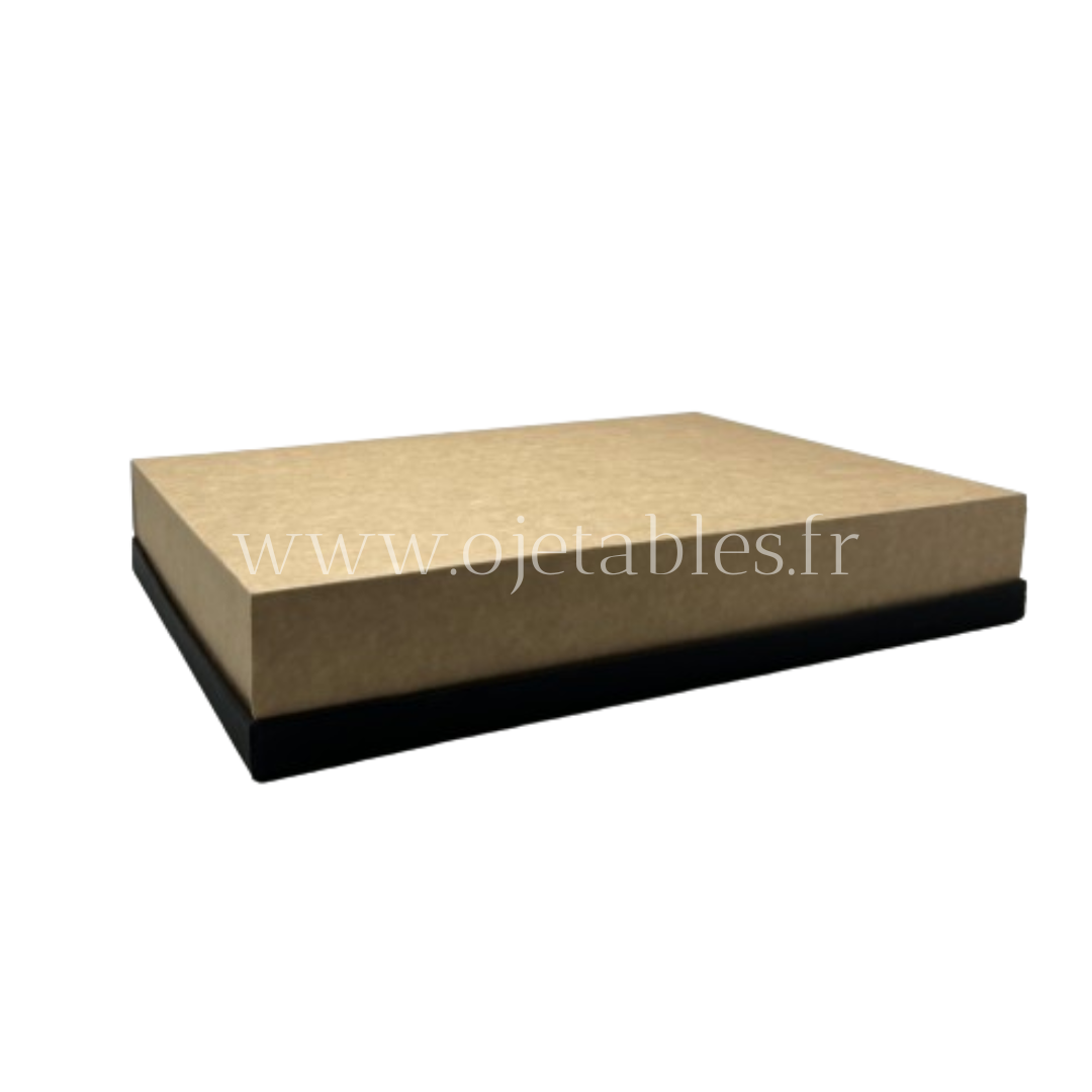 Plateau Repas Lux ravier 4 QUARTZ noir "AF" (a bords droits)