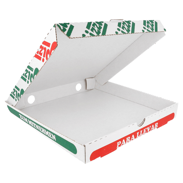 BOÎTES PIZZA MICROCANNELURE  348 G/M2 24x24x3 CM BLANC CARTON (100 UNITÉ) - Garcia de Pou