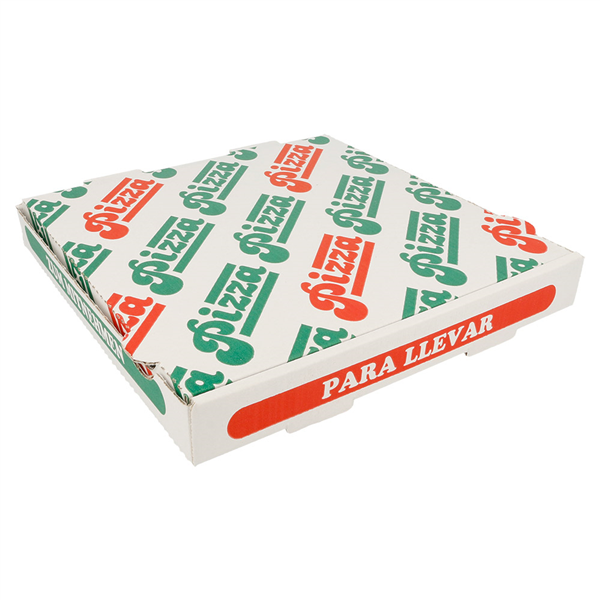 BOÎTES PIZZA MICROCANNELURE  348 G/M2 26x26x3,5 CM BLANC CARTON (100 UNITÉ) - Garcia de Pou