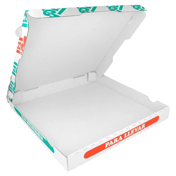 BOÎTES PIZZA MICROCANNELURE  348 G/M2 32x32x3,5 CM BLANC CARTON (100 UNITÉ) - Garcia de Pou