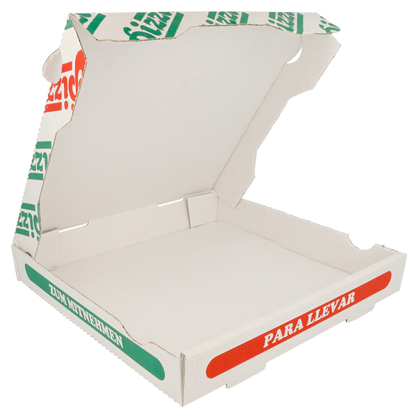 BOÎTES PIZZA MICROCANNELURE  348 G/M2 26x26x4 CM BLANC CARTON (100 UNITÉ) - Garcia de Pou