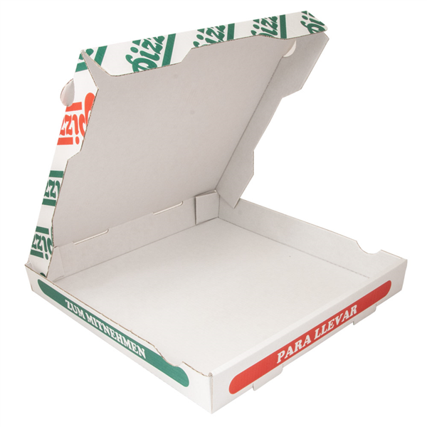 BOÎTES PIZZA MICROCANNELURE  348 G/M2 29x29x4 CM BLANC CARTON (100 UNITÉ) - Garcia de Pou