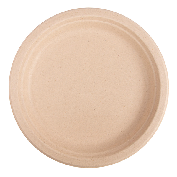 ASSIETTES "BIONIC"  Ø 23x2 CM NATUREL BAGASSE (1000 UNITÉ) - Garcia de Pou