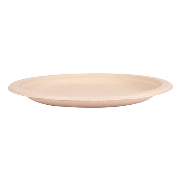 ASSIETTES "BIONIC"  Ø 23x2 CM NATUREL BAGASSE (1000 UNITÉ) - Garcia de Pou