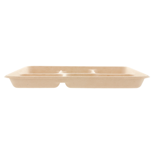 PLATEAUX 5 COMPART. "BIONIC"  26,5x21,5x2 CM NATUREL BAGASSE (500 UNITÉ) - Garcia de Pou