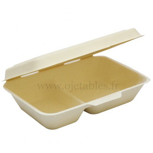 Lunch Box 2 compartiments biodegradable 1000ml