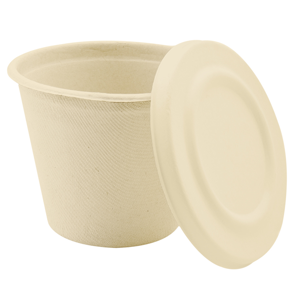 COUVERCLES POUR GOBELETS 150.19 "BIONIC"  Ø 11 CM NATUREL BAGASSE (600 UNITÉ) - Garcia de Pou