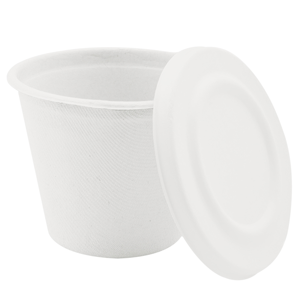 COUVERCLES POUR BOLS 150.64 "BIONIC"  Ø 11 CM BLANC BAGASSE (600 UNITÉ) - Garcia de Pou