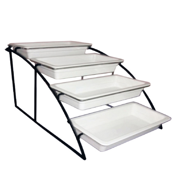 STAND 4 NIVEAUX BACS GN 1/3  36 x 52,5 x 32,5 CM NOIR FER (1 UNITÉ) - Garcia de Pou