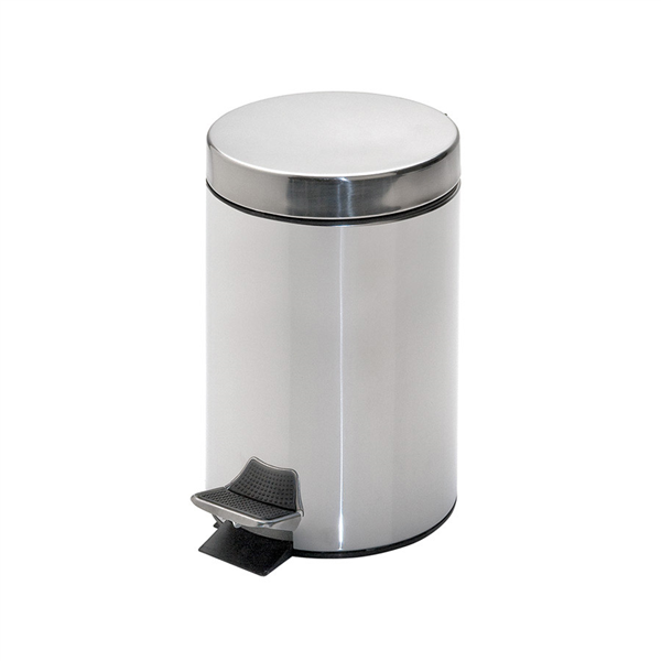 POUBELLE À PÉDALE AVEC RÉCEPTACLE INTÉRIEUR 3 L Ø 17x24,5 CM ARGENTE INOX (1 UNITÉ) - Garcia de Pou