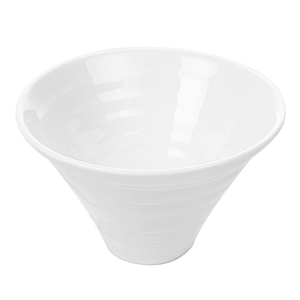 BOLS CONIQUES STRIÉS 160 ML 6,3 (h) CM BLANC PORCELAINE (6 UNITÉ) - Garcia de Pou