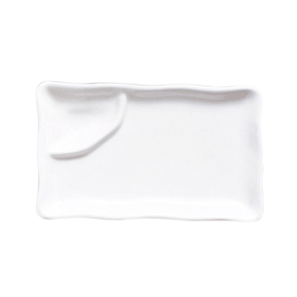 ASSIETTES RECTANGULAIRES 1 COMPARTIMENT  25,5 CM BLANC PORCELAINE (6 UNITÉ) - Garcia de Pou