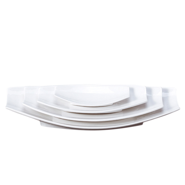 ASSIETTES BARQUETTE  33,5x16,8x4,7 CM BLANC PORCELAINE (6 UNITÉ) - Garcia de Pou