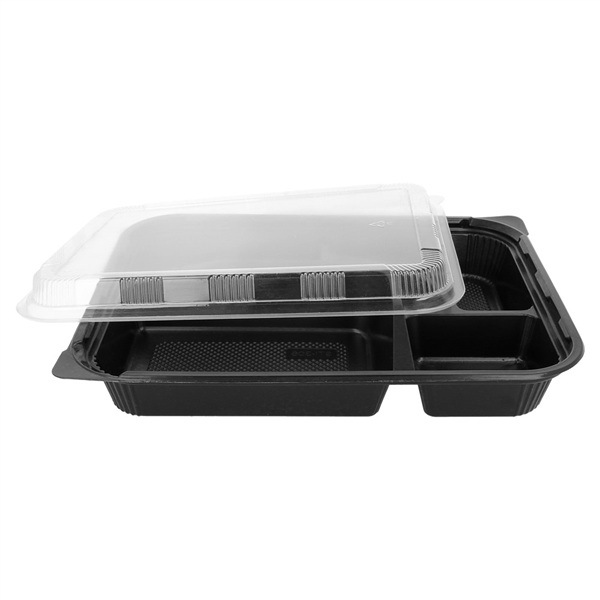 COFFRETS POUR REPAS 4 COMPART.  27x20,6x5 CM NOIR PP (300 UNITÉ) - Garcia de Pou