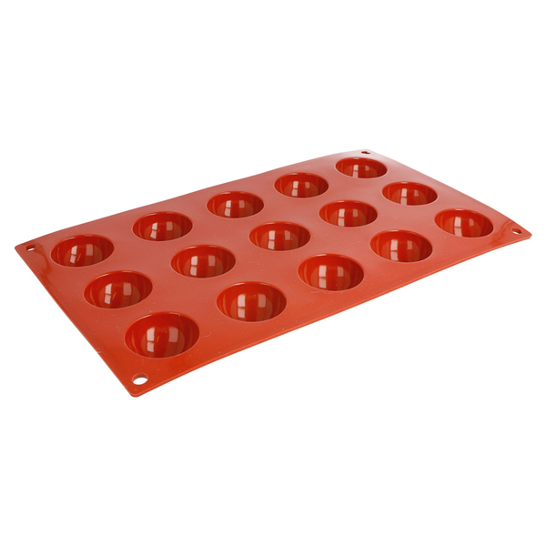 MOULE DEMI SPHÈRE Ø 4x2 CM  17,5x30 CM ROUGE SILICONE (1 UNITÉ) - Garcia de Pou