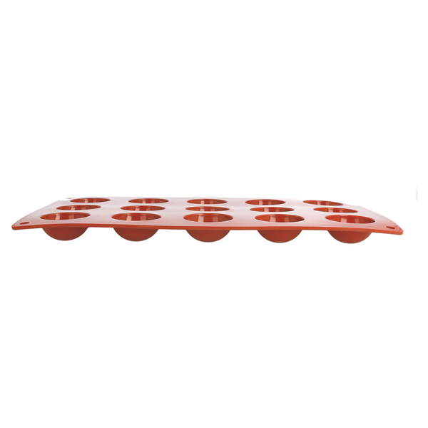 MOULE DEMI SPHÈRE Ø 4x2 CM  17,5x30 CM ROUGE SILICONE (1 UNITÉ) - Garcia de Pou