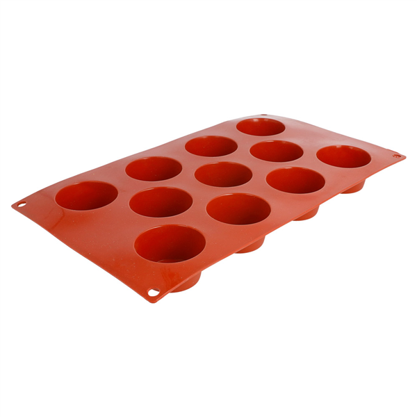 MOULE MUFFIN Ø5,1x2,8 CM  17,5x30 CM ROUGE SILICONE (1 UNITÉ) - Garcia de Pou