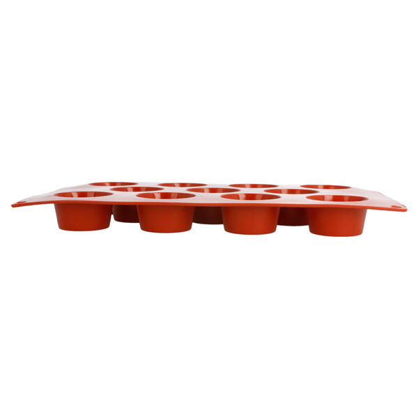 MOULE MUFFIN Ø5,1x2,8 CM  17,5x30 CM ROUGE SILICONE (1 UNITÉ) - Garcia de Pou